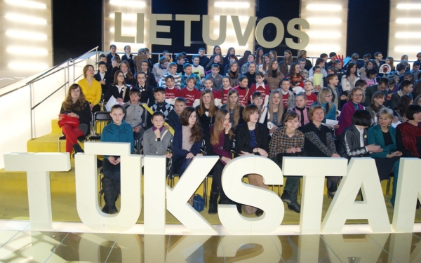 Lietuvos tūkstantmečio vaikų Metų skaitytojo konkurso filmavimas Lietuvos televizijoje