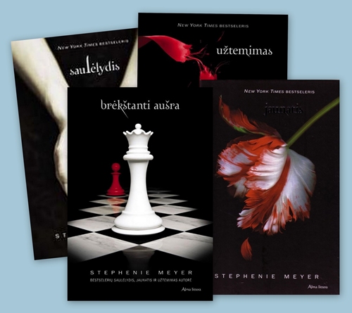 Meyer S. SAULĖLYDIS. JAUNATIS. UŽTEMIMAS. BRĖKŠTANTI AUŠRA / iš anglų k. vertė Viktorija Labuckienė. – Vilnius: Alma littera, 2009.