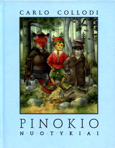 Pinokio nuotykiai: medinuko istorija: apysaka-pasaka / Carlo Collodi; iš italų kalbos vertė Audrius Musteikis; dailininkas Kęstutis Kasparavičius. – Vilnius: Tyto alba, 2002. - 230 p. – ISBN 9986-16-222-X